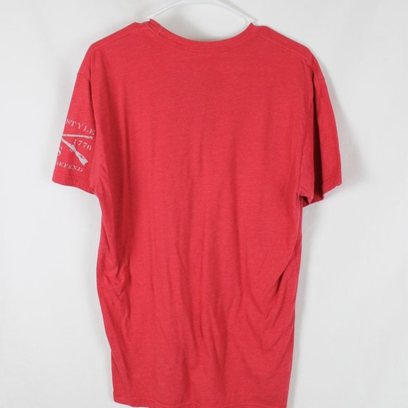 GRUNT STYLE T-Shirt Mens Size Large Red American Flag Short Sleeve Cotton Crew - Picture 9 of 10